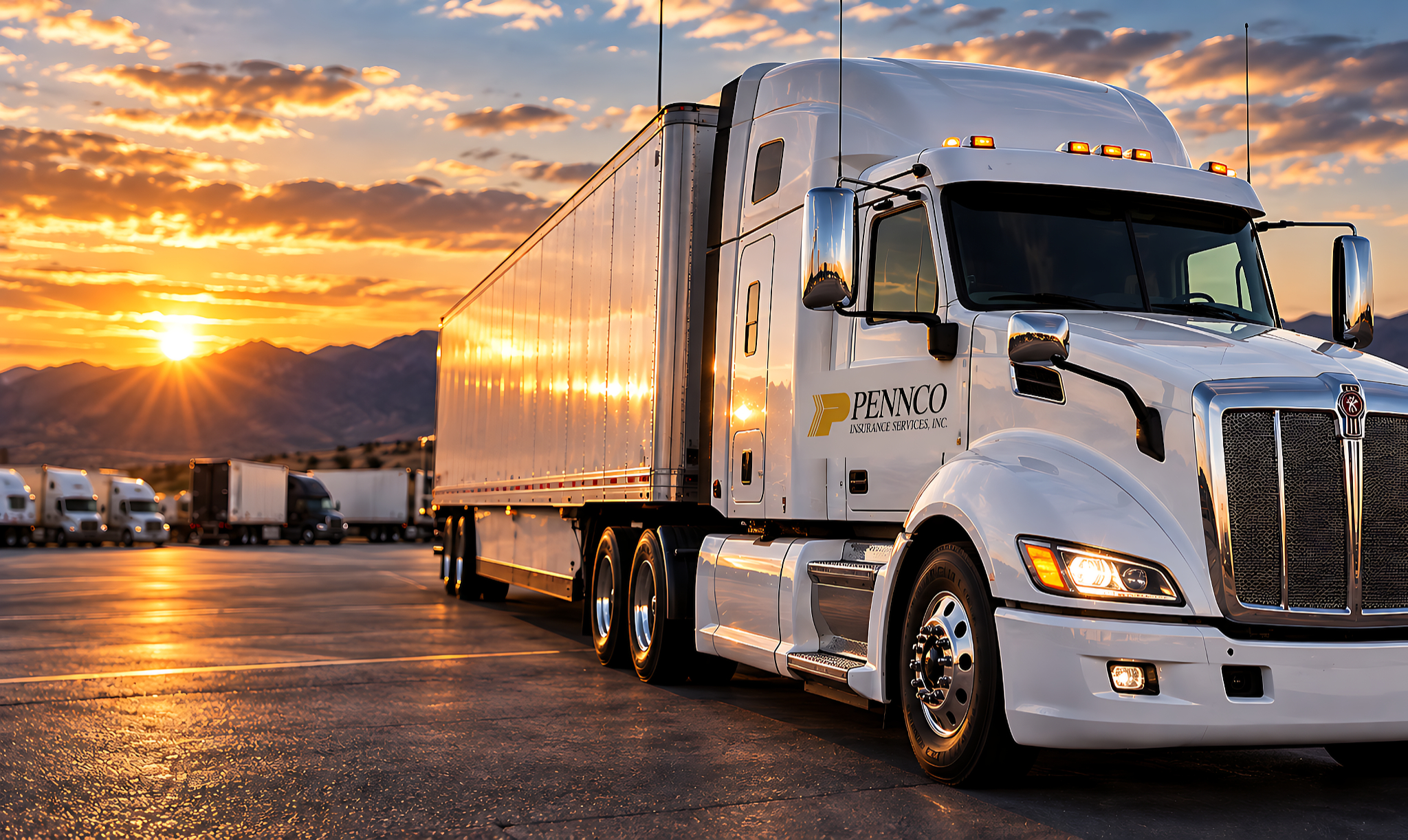 18 Wheeler (Tractor Trailer) Truck in Parking lot